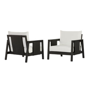 English Elm Outdoor Acacia Wood Club Chair Uv Resistant Textilene Weave Lounge Seat for Patio Deck Dark Grey,White+Black N768P368823D_2