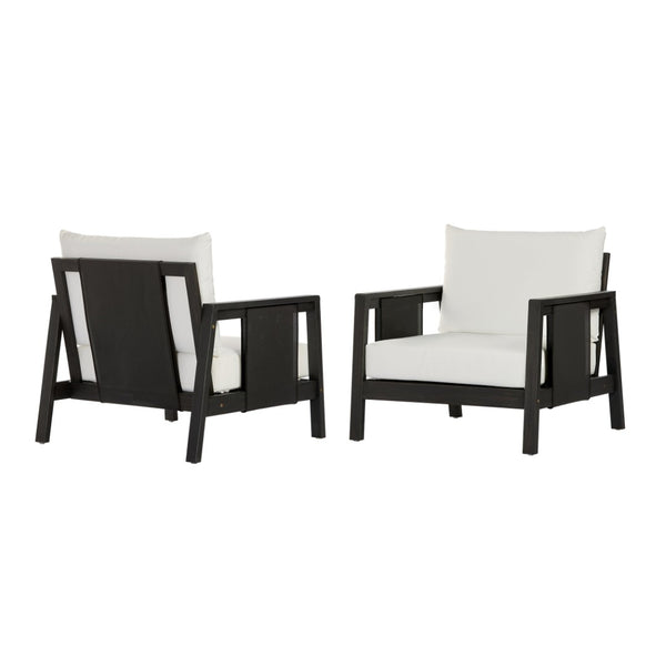 English Elm Outdoor Acacia Wood Club Chair Uv Resistant Textilene Weave Lounge Seat for Patio Deck Dark Grey,White+Black N768P368823D_2