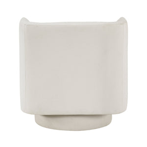 English Elm Modern Swivel Chair Channel-Tufted Barrel Back Upholstered Accent Seat with 360° Metal Base, Cozy Contemporary Comfort Beige 37.5 L x 28.5 W x 14.5 H B011P379435