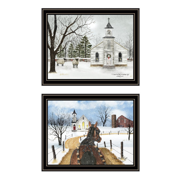 English Elm Trendy Decor 4u Billy Jacobs Two Piece Seasonal Framed Canvas Wall Art Set B067P255217