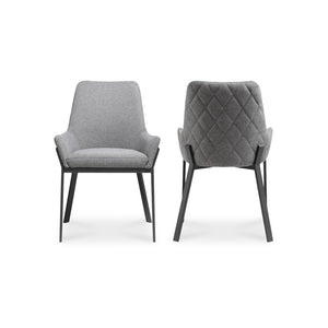English Elm Lloyd Quilted Polyester Dining Chair Set with Iron Base for a Modern Table B2769P504203