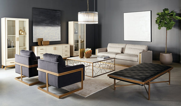 Sunpan Kayla Bench - Opulent Transitional Design with Tufted Upholstery and Elegant X-Base Frame Vintage Black