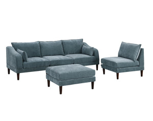 English Elm Beautiful 5-Piece Modular Sectional Set In Mineral - Versatile Living Room Furniture For Modern Style B011S01582