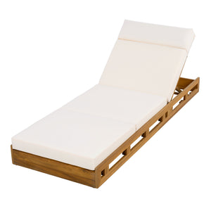 English Elm Christopher Knight Home® - Lounge Chaise Set - Adjustable Acacia Wood With Water-Resistant Cushions For Ultimate Comfort Outdoors N770P272405T_N770P285267C