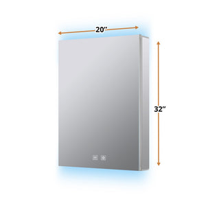 English Elm Corsica Aluminum Led Medicine Cabinet with Defogger and Soft Close Mirror Door B2731P477796