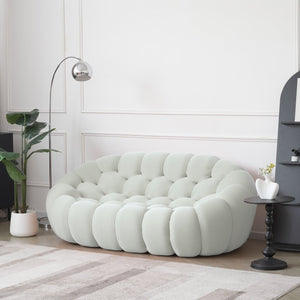 English Elm Bubble Modular Armless Loveseat Sofa - Light Grey, Contemporary Design, Family-Friendly Comfort B341P320933