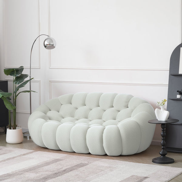 English Elm Bubble Modular Armless Loveseat Sofa - Light Grey, Contemporary Design, Family-Friendly Comfort B341P320933