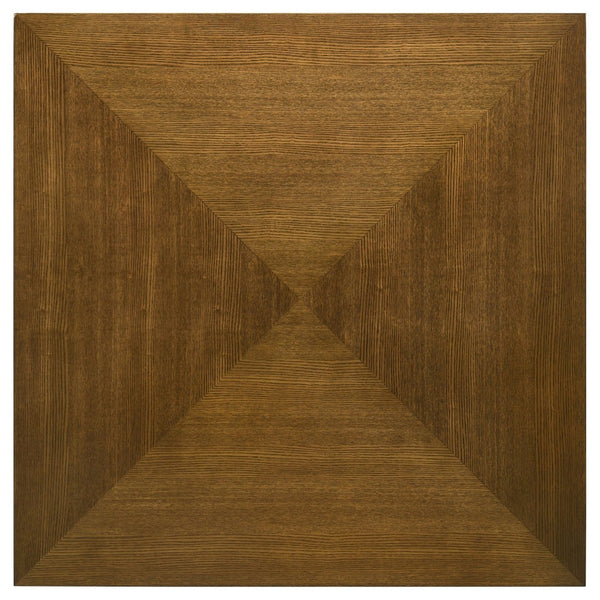 English Elm Aidan Walnut Parquet Square Coffee and End Table Set for Mid-century Living Rooms B062S01692