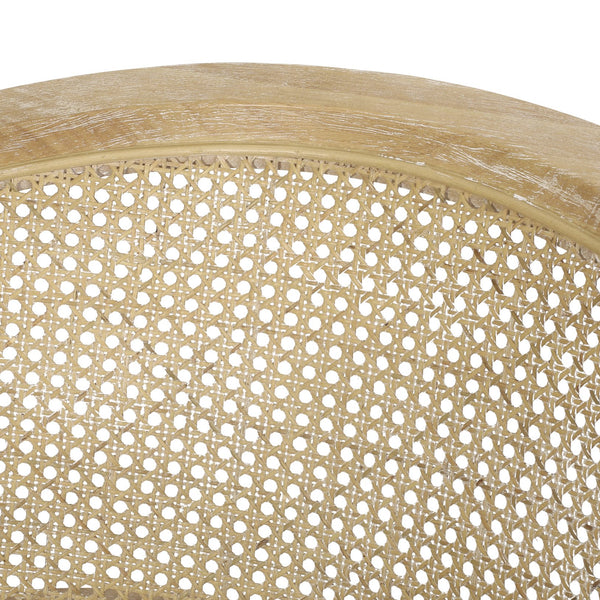 English Elm Christopher Knight Home® - Accent Chair French Country Rubber Wood Frame with Cane Webbing, Weathered Finish & Plush Foam Seat Beige+Natural N779P233048B