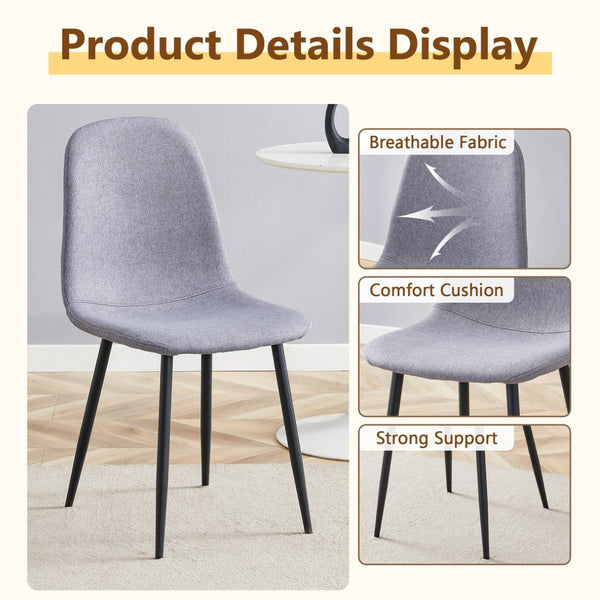 English Elm Table and Chair Set 47 Inch Round Mdf Spliced Top with Dual Tier Storage 4 Seats Black,Light Gray,Wood W1151S03336