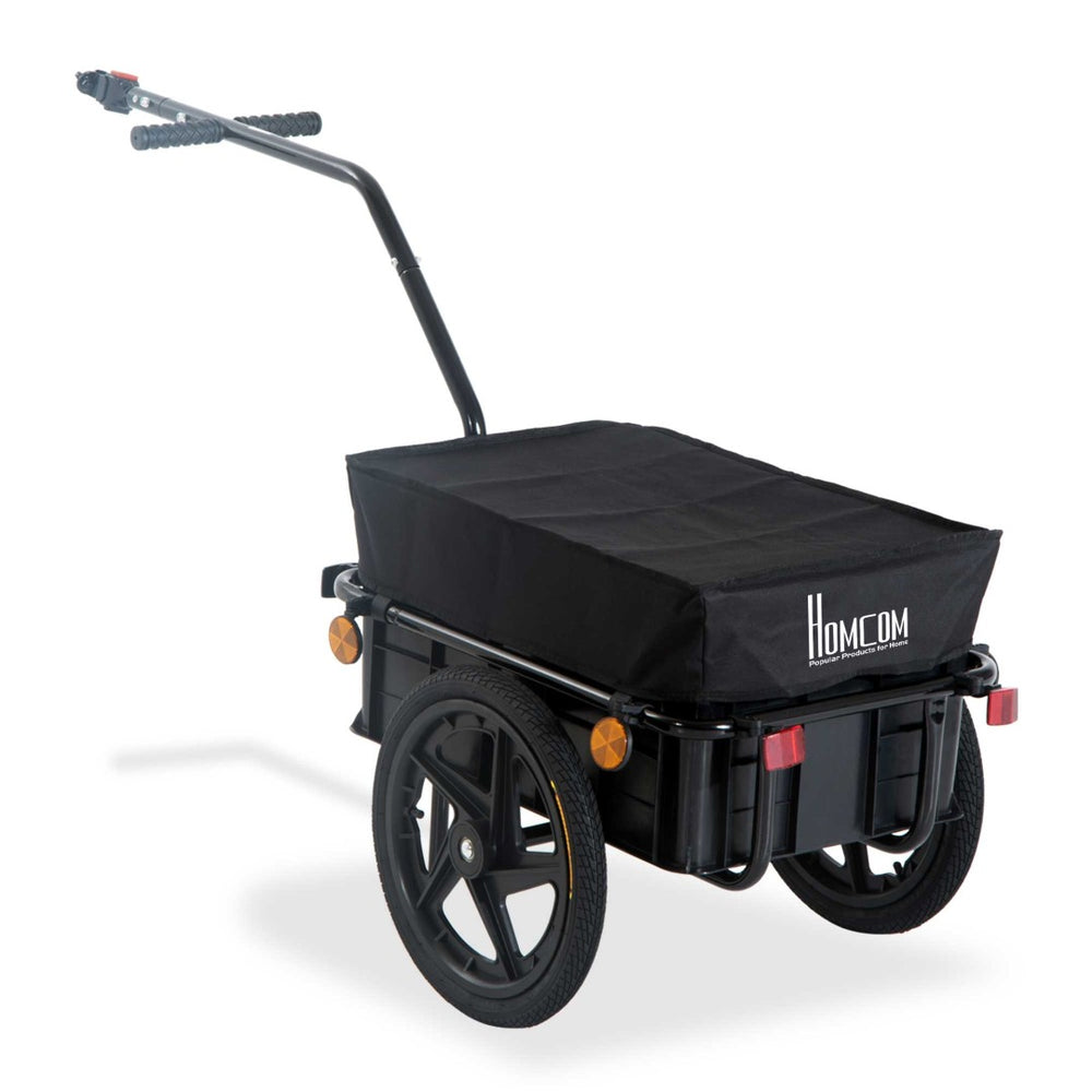 English Elm Aosom Bike Cargo Trailer with Waterproof Oxford Cover and 16 Inch Rubber Wheels W2225P217048