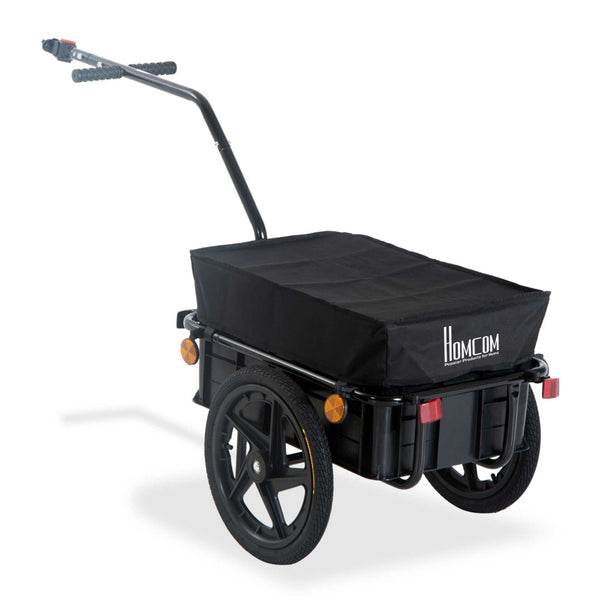 English Elm Aosom Bike Cargo Trailer with Waterproof Oxford Cover and 16 Inch Rubber Wheels W2225P217048