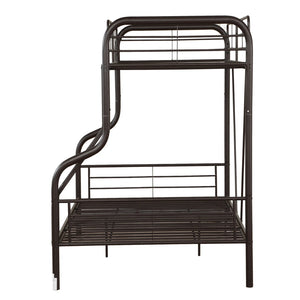 English Elm Sandy Black Twin Over Full Bunk Bed - Sturdy, Space-Saving Design With Built-In Ladder & Safety Features B062S00464-GIGA