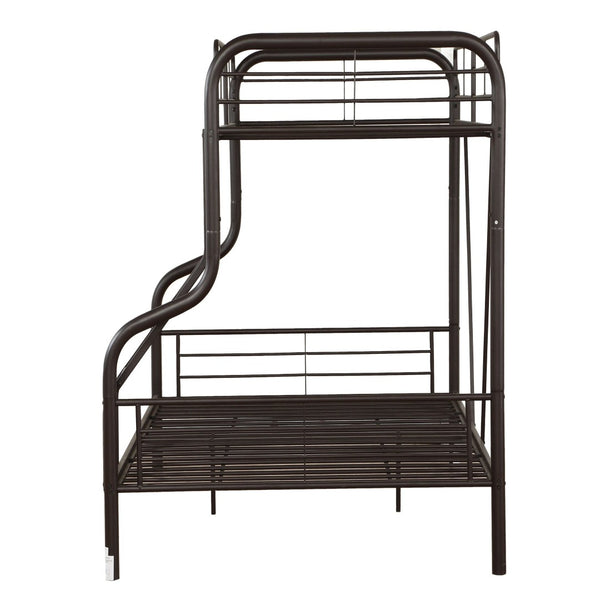 English Elm Sandy Black Twin Over Full Bunk Bed - Sturdy, Space-Saving Design With Built-In Ladder & Safety Features B062S00464-GIGA