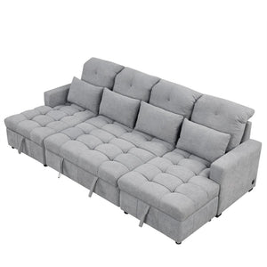 English Elm 101.2" Modular Chenille Sectional Sofa with Tufted Cushions and Deep Seating for Living Room N719S001750E