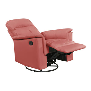 English Elm Red Swivel Glider Recliner 100% Top Grain Leather Match, 360° Swivel, Plush Padded Comfort Seat B011P329289