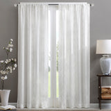 Madison Park Irina Transitional Diamond Sheer Window Curtain Panel MP40-1064 White