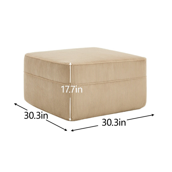 English Elm Martha Corduroy Cloud Ottoman Plush Foam Seating for Modular Living Room Setups Camel W3041P353167