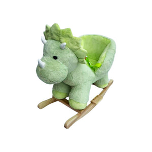 English Elm Kids Plush Dinosaur Rocking Toy with Safety Belt Lullaby Sounds and Hand Puppets W3723P374145