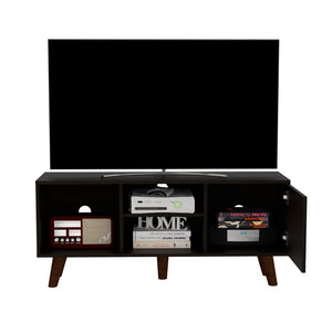 English Elm Edinburg, Low Profile Media Stand with Open Shelving and Cabinet for 50 Inch Tvs B128P148911
