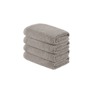 JLA Home Madison Park - 100% Cotton Diagonal Ribbed Hand Towel — Plush Zero-Twist 506 GSM Quick-Dry Luxury for Home Spa Grey MP73-8860