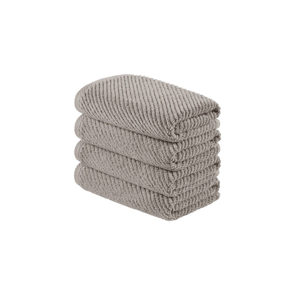 JLA Home Madison Park - 100% Cotton Diagonal Ribbed Hand Towel — Plush Zero-Twist 506 GSM Quick-Dry Luxury for Home Spa Grey MP73-8860