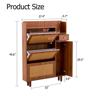 English Elm The Slim Mdf Entryway Shoe Cabinet with Metal Legs and Open Top Storage Platform W3875P387146