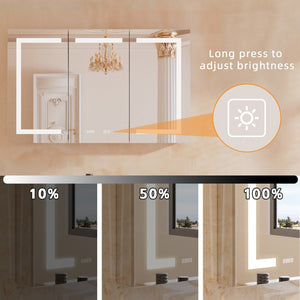 English Elm Lighted Aluminum Medicine Cabinet Smart Mirror with Anti-fog Led and Built-in Usb Outlet W5609P461329