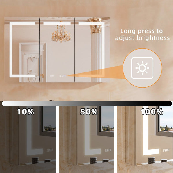 English Elm Lighted Aluminum Medicine Cabinet Smart Mirror with Anti-fog Led and Built-in Usb Outlet W5609P461329