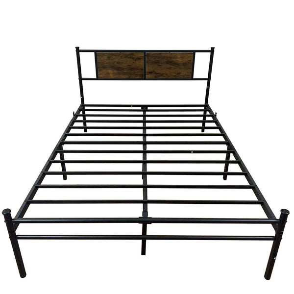 English Elm Twin Platform Bed with Wood Headboard Steel Frame No Box Spring Guest Room W3286P308720