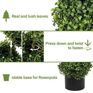 English Elm 7ft Spiral Faux Boxwood Topiary Uv Resistant Artificial Tree for Patio Entryway Decor W2945P389452