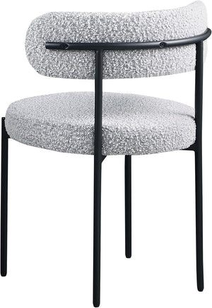 English Elm Contemporary Drexel Boucle Dining Chairs Set of 2 with Sleek Metal Frame, Modern Comfort & Texture Gray 23 L x 23 W x 31 H B011P352528
