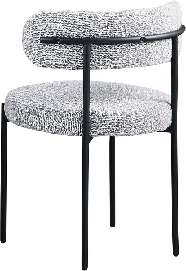 English Elm Contemporary Drexel Boucle Dining Chairs Set of 2 with Sleek Metal Frame, Modern Comfort & Texture Gray 23 L x 23 W x 31 H B011P352528