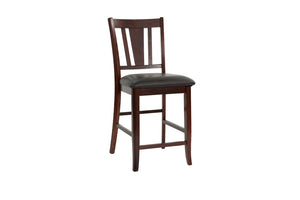 English Elm Modern Counter Height Dining Set with Butterfly Leaf Table Six Tufted Chairs B011S02510
