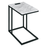 OSP Home Furnishings Norwich C-Table  Black / White Marble