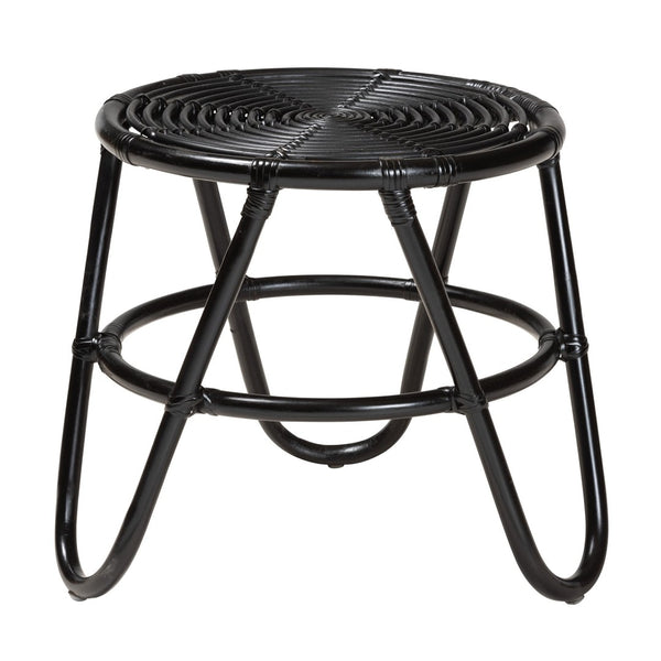 English Elm Modern Handcrafted Rattan Round End Table Bohemian Woven Accent for Living Room B2750P420427