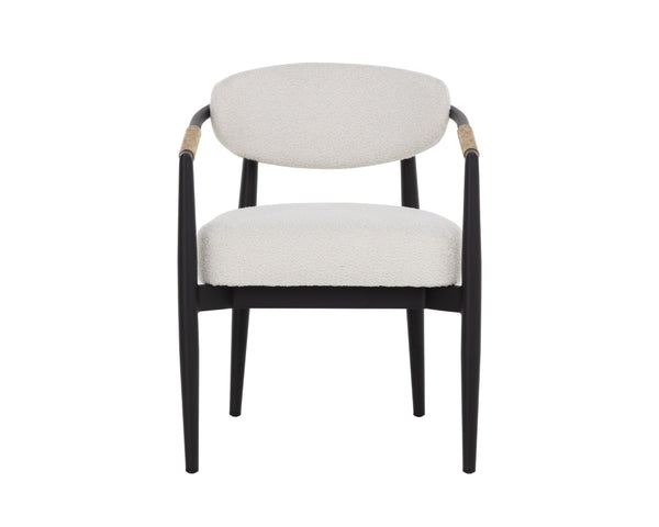 Sunpan MARITA Outdoor Dining Armchair - Contemporary Wicker Weave for Stylish Patio Comfort and Durability Black 112101V