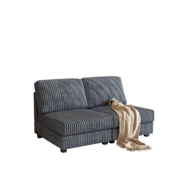 English Elm Double-seater Corduroy Sofa with Coil Spring Support for Casual Living Rooms Gray W1793P248666