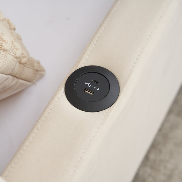 English Elm Twin Upholstered Daybed with Trundle Sofa Bed for Guest Room, Pine Wood Frame, Velvet Upholstery, Sturdy Slat Support and Full-Length Comfort Beige W1361S00020