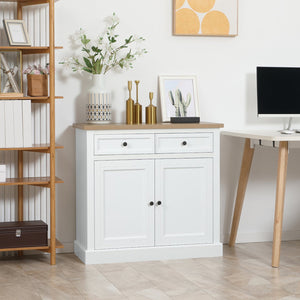 English Elm Homcom Versatile Sideboard Buffet Cabinet With Drawers & Double Doors For Stylish Storage Solutions W2225P217370