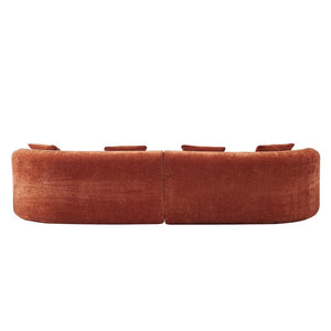 English Elm 111" L Shaped Cloud Sofa Plush Chenille Upholstered High Density Foam Apartment Living Room Orange W1669S00054
