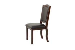 English Elm Formal Counter Height Dining Table Set with Open Shelf and Four Upholstered Side Chairs, Solidwood Finish for Contemporary Gatherings Espresso 69 L x 45 W x 8 H B011S01096