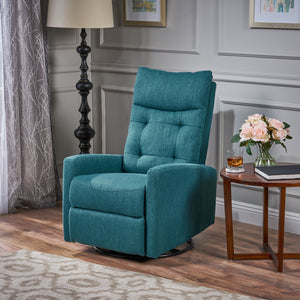 English Elm Christopher Knight Home® - Recliner Swivel Rocker with Glider Function, Push-Back Reclining Chair for Living Room & Nursery Teal 65354.00T