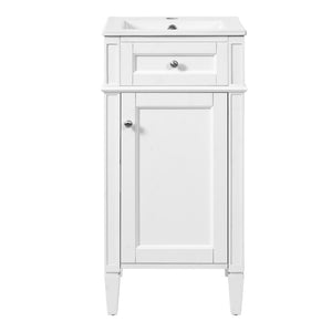 English Elm 16-inch French Style Freestanding Vanity Set with Ceramic Sink and Soft Close Cabinet White N710P405388K