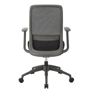 EuroStyle Kasper Midback Office Chair with Breathable Mesh and Molded Foam Seat for Long Days Black Fabric 72001-BLK