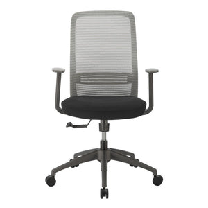 EuroStyle Kasper Midback Office Chair with Breathable Mesh and Molded Foam Seat for Long Days Gray Fabric 72001-GRY