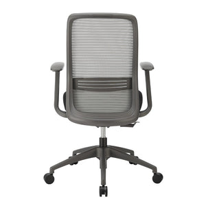 EuroStyle Kasper Midback Office Chair with Breathable Mesh and Molded Foam Seat for Long Days Gray Fabric 72001-GRY