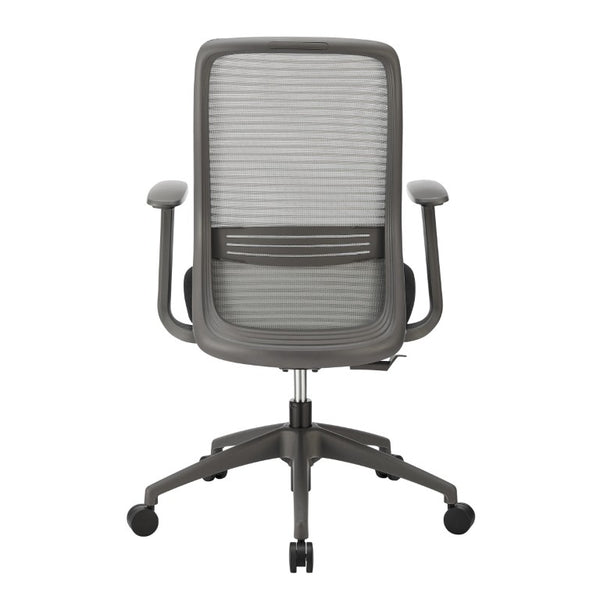EuroStyle Kasper Midback Office Chair with Breathable Mesh and Molded Foam Seat for Long Days Gray Fabric 72001-GRY
