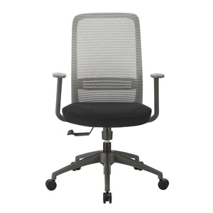 EuroStyle Kasper Midback Office Chair with Breathable Mesh and Molded Foam Seat for Long Days Gray Fabric 72001-GRY