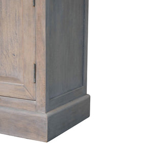 59 Inch Distressed Solid Wood Sideboard with Three Drawers and Cabinet Storage
